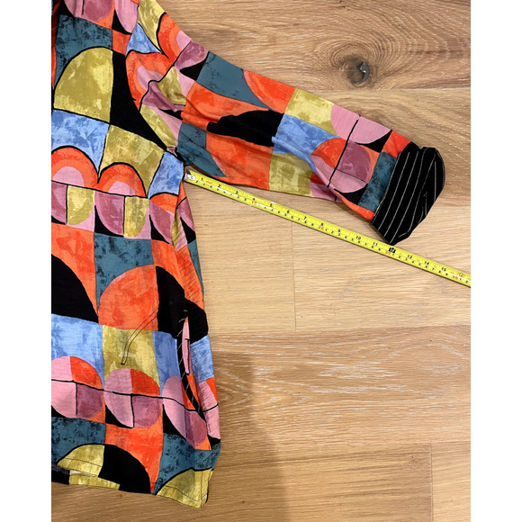 John Mark Colorful Geometric Button-Up Blouse - Picture 10 of 13